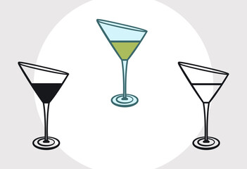 Martini Glass Svg Monogram, Margarita Glass Svg, Wine Glass Svg, Toothpick Umbrella Svg, Lime Svg, Mint Leaves Svg, Glass Silhouette