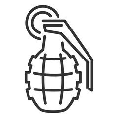 Fototapeta na wymiar Hand grenade icon.Army equipment sign. Flat style vector illustration isolated on white background