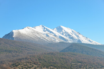 Paesaggio invernale abruzzese in Italia