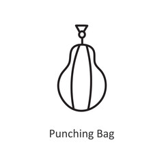 Punching Bag  Vector outline Icon Design illustration. Workout Symbol on White background EPS 10 File