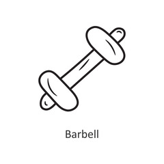 Barbell Vector outline Icon Design illustration. Workout Symbol on White background EPS 10 File