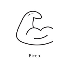 Bicep Vector outline Icon Design illustration. Workout Symbol on White background EPS 10 File