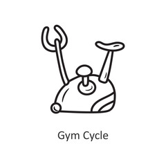 Gym Cycle Vector outline Icon Design illustration. Workout Symbol on White background EPS 10 File