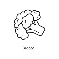 Broccoli Vector outline Icon Design illustration. Workout Symbol on White background EPS 10 File