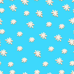 Seamless pattern with snowflakes on a blue background Christmas pattern. Winter picture