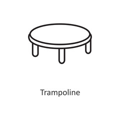 Trampoline Vector outline Icon Design illustration. Workout Symbol on White background EPS 10 File