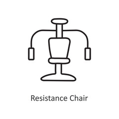 Resistance Chair Vector outline Icon Design illustration. Workout Symbol on White background EPS 10 File
