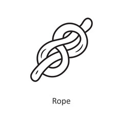 Rope Vector outline Icon Design illustration. Workout Symbol on White background EPS 10 File