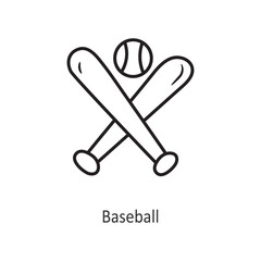 Baseball Vector outline Icon Design illustration. Workout Symbol on White background EPS 10 File