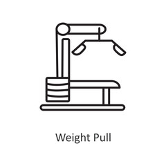 Weight pull Vector outline Icon Design illustration. Workout Symbol on White background EPS 10 File