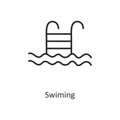 Swimming Vector outline Icon Design illustration. Workout Symbol on White background EPS 10 File
