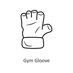Gym gloves Vector outline Icon Design illustration. Workout Symbol on White background EPS 10 File