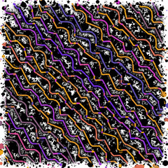 Abstract Wavy stripes with Black splatter pattern transparent digital image 