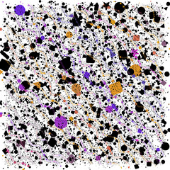 Abstract Black Paint Splatters transparent back digital image 