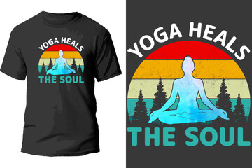 Yoga heals the soul t shirt design.