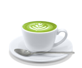 抹茶ラテ 抹茶オレ 飲み物 イラスト リアル ホット
