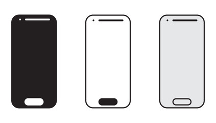 Set of mobile phone vector icons.