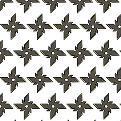 shuriken doodle pattern, vector color line illustration
