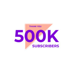 THANK YOU 500K FOLLOWERS CELEBRATION ICON TEMPLATE DESIGN  VECTOR GOOD FOR SOCIAL MEDIA, CARD , POSTER