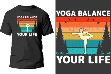 Yoga balance your life t shirt design.