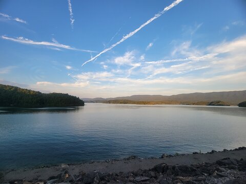 lake and mountains