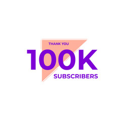 THANK YOU 100K FOLLOWERS CELEBRATION ICON TEMPLATE DESIGN  VECTOR GOOD FOR SOCIAL MEDIA, CARD , POSTER