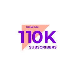 THANK YOU 110K FOLLOWERS CELEBRATION ICON TEMPLATE DESIGN  VECTOR GOOD FOR SOCIAL MEDIA, CARD , POSTER