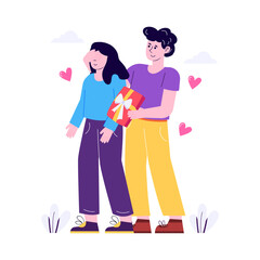 Pack of Couple Romance Flat Illustrations 

