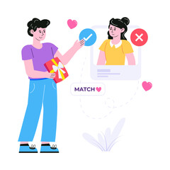 Pack of Couple Romance Flat Illustrations 

