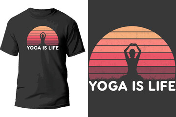 Yoga is life t shirt design.