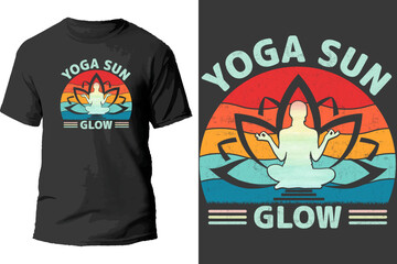 Yoga sun glow t shirt design.