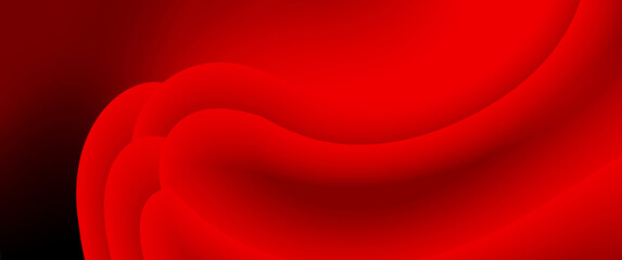 Abstract bright red wave on color gradient background. Textured backdrop. Luxury template for device, ads, flyer, poster. Digital screen. Premium banner. Copy space. NFT card. Cover design. Christmas