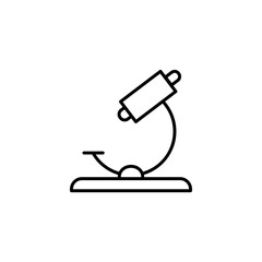Microscope outline icon. Medicine and healthcare, medical support sign. Vector illustration. eps 10