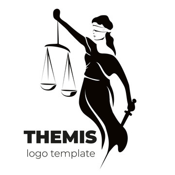 Themis is the goddess of judiciary.
Legal logo template.