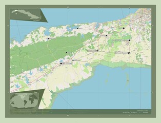 Artemisa, Cuba. OSM. Labelled points of cities