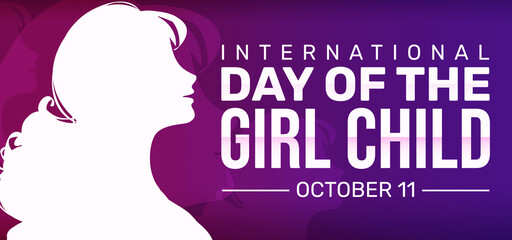 International Day of the girl child background design with a girl on side. Celebrating girl child day, wallpaper