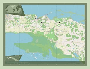 Matanzas, Cuba. OSM. Labelled points of cities