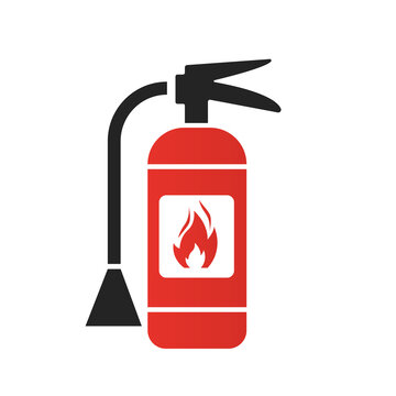 Fire extinguisher on a white background. Vector illustration