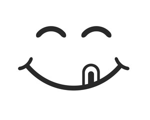 Smiley icon with tongue. Vector illustration