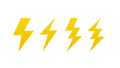 Set of thunderstorm, current. Vector illustration