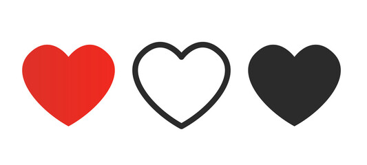 Collection of hearts on a white background. Vector illustration