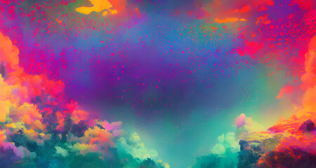 Fototapeta na wymiar Illustration Colourful Landscape Background Abstract