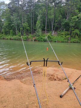fishing on the beach