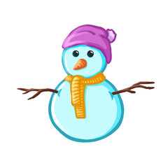 Naklejka premium Xmas Season Snow Man Illustration