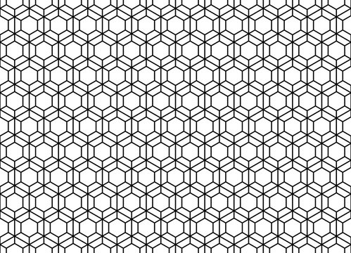 Faceted hexagons contour pattern
