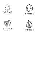 Natural stone silhouette abstract logo creative template design with outline. Logo for business, company, symbol.