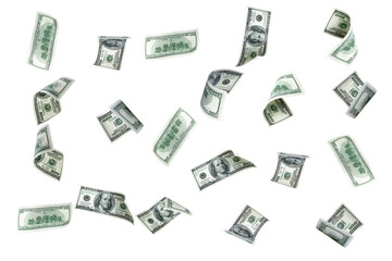 Us dollar bill. Washington American cash. Falling usd money background.