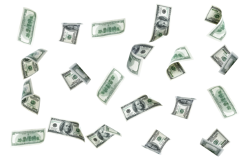 Us dollar bill. Washington American cash. Falling usd money background.