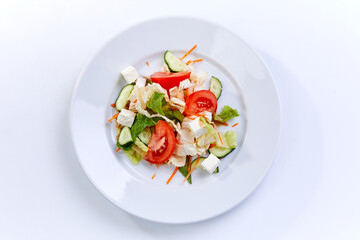 greek salad on the white plate