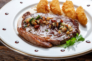 Fresh grilled meat. Grilled beef steak